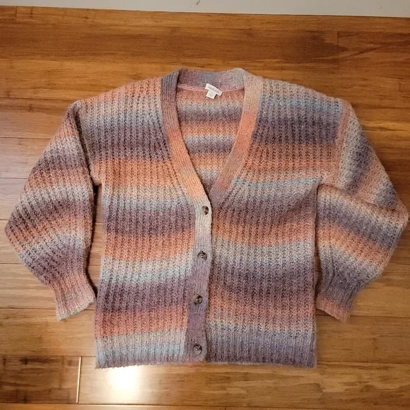 Sundance Ombre VNeck Button Oversized Cardigan Sweater Size S - Picture 7 of 8